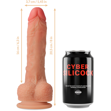 Dildo realistico in silicone con ventosa, 20,5 cm, pelle naturale
